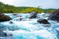 Clear blue mountain river