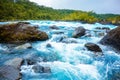 Clear blue mountain river