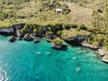 clear blue ocean water and a rocky marine Royalty Free Stock Photo