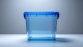 Clear Blue Plastic Box for Home Organization Royalty Free Stock Photo