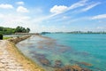 Clear blue sea surrounding St John Island