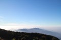 Clear blue sky, foggy cloud and mountain Royalty Free Stock Photo