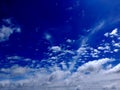 Clear blue Sky and puffy clouds. Royalty Free Stock Photo