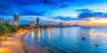 Clear Blue Sky After Rain at Pattaya Beach During Twilight Royalty Free Stock Photo