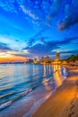 Clear Blue Sky After Rain at Pattaya Beach During Twilight Royalty Free Stock Photo