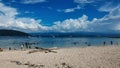 Clear blue sky and sandy beach at Sapi Island Sabah Borneo Malaysia Asia