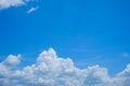 Clear blue sky with white cloud for background backdrop use and postcard, wall paper Royalty Free Stock Photo