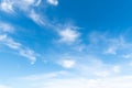 Clear blue sky with white cloud background. Clearing day Royalty Free Stock Photo
