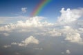 Clear blue sky with white cloud and rainbow Royalty Free Stock Photo