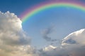 Clear blue sky with white cloud and rainbow Royalty Free Stock Photo