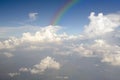 Clear blue sky with white cloud and rainbow Royalty Free Stock Photo