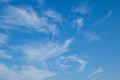 Clear blue sky and white clouds.