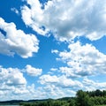 Blue Summer Sky with Clouds Royalty Free Stock Photo