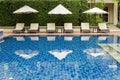 Clear blue swimming pool Royalty Free Stock Photo