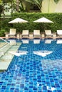 Clear blue swimming pool Royalty Free Stock Photo