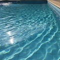 Clear blue swimming pool water with visible tile patterns beneath Royalty Free Stock Photo