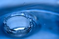 Clear Blue Water Drop Splash Macro Royalty Free Stock Photo