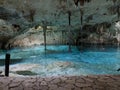 Clear blue water, underground cave, Tulum, Yucatan, Mexico Royalty Free Stock Photo