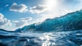 Clear blue waves under sunny Royalty Free Stock Photo