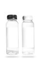 Clear bottle without water, with blank label, isolated on white background and heathcare concept