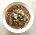 Clear broth beef noodle soup