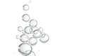 Clear bubbles isolated over a clean and white background.