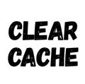 CLEAR CACHE stamp on white isolated