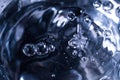 Clear clean liquid water fluid poring into glass close up abstract Royalty Free Stock Photo