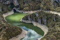 Clear and clean river Uvac in Serbia with meanders Royalty Free Stock Photo