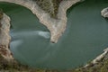 Clear and cleen river Uvac in Serbia with meanders Royalty Free Stock Photo