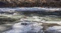 Clear and cold mountain stream covered in ice Royalty Free Stock Photo