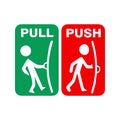 Push and Pull Door Signs Vector Illustration Royalty Free Stock Photo