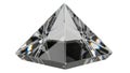 Clear crystal pyramid with faceted surfaces reflecting light Royalty Free Stock Photo