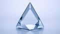 Clear crystal pyramid object, showcasing geometric shape and glass art Generative AI Royalty Free Stock Photo