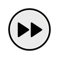Black Fast Forward Icon with Two Arrows in a Circle on White Background play next Royalty Free Stock Photo