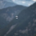 Clear delicate soap bubble floating in the air