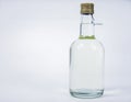 Clear Distilled Vinegar in Transparent Bottle on Clean White Laboratory Background for Premium Purity Concept Royalty Free Stock Photo