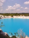 A clear and eerie blue lake