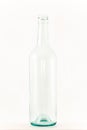 Clear Empty Glass Wine Bottle on White