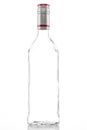 Clear empty tall rectangular alcohol bottle