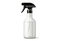 Clear empty trigger spray bottle with black sprayer head isolated clean Royalty Free Stock Photo