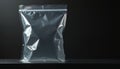 Clear, empty vacuum-sealed plastic bag with zip lock closure. Realistic polyethylene packaging for storage, preservation. Royalty Free Stock Photo