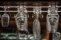 Clear empty wine and beer glasses Royalty Free Stock Photo