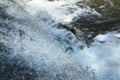 Clear, fresh stream of water splattering in a natural creek. Environmental, water conservation concept. Royalty Free Stock Photo