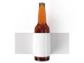 Clear Glass Beer Bottle Mockup that Gives Your Design a Realistic and Authentic Look - isolated on white background - 3D rendering Royalty Free Stock Photo