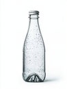 Clear Glass Bottle with Silver Cap on White Background Royalty Free Stock Photo
