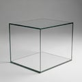 Clear Glass Cube Display Box with Reflective Surfaces on a Light Gray Background transparent Royalty Free Stock Photo