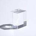 Clear Glass Cube with Shadow on White Background Royalty Free Stock Photo