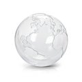 Clear glass globe 3D illustration North and South America map