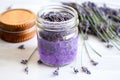 clear glass jar filled with calming lavender scent Royalty Free Stock Photo